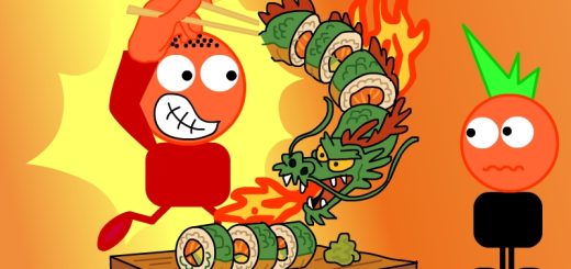 Troncho y Poncho haciendo sushi